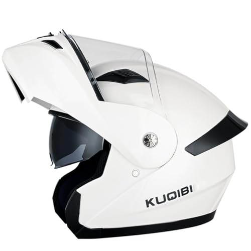 Motorradhelm Modularer Klapphelm Mit Doppelter Sonnenblende Unisex Integralhelm Scooter DOT/ECE Zulassung Motocross Helm Für Erwachsene Männer Frauen Flip Vollvisierhelm 5,XXL:63-64CM von YuanLiang