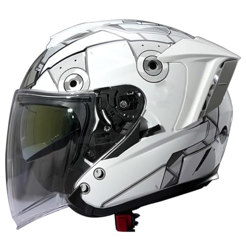 Retro Motorrad Halbhelme Motorradhelm DOT/ECE-Zertifizierung Jethelm Halbschalenhelm Für Herren Und Damen Mit Built-In Visier Offenem Helm Für Cruiser Biker Moped Scooter 16,XXL:60-61CM von YuanLiang