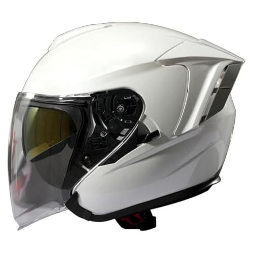 Retro Motorrad Halbhelme Motorradhelm DOT/ECE-Zertifizierung Jethelm Halbschalenhelm Für Herren Und Damen Mit Built-In Visier Offenem Helm Für Cruiser Biker Moped Scooter 5,3XL:62-63CM von YuanLiang