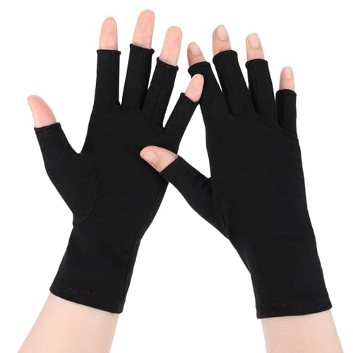 Yuanchu Kompressions Handschuhe Halbfinger Ohne Finger Komprimierungs Handschuh Handgelenkband Frauen Männer Mittleres Alter Ältere Menschenn Fitness Draußen Arbeit 1 Paar (M) von Yuanchu