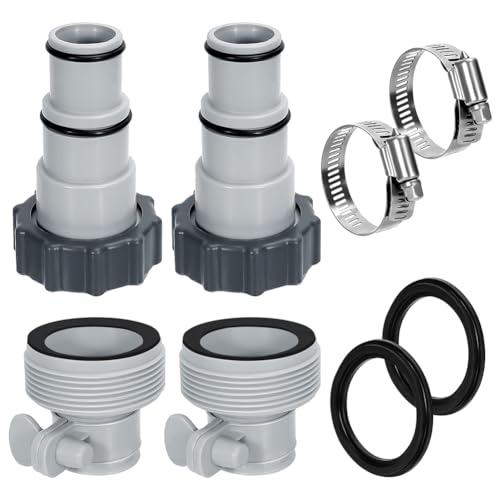 Yuandei Poolschlauch-Adapter-Set, 2 Arten Von Poolpumpen-Schlauchverbindern für 1,5- und 1,25-Schläuche für Oberirdische Pool-Ersatzteile von Yuandei