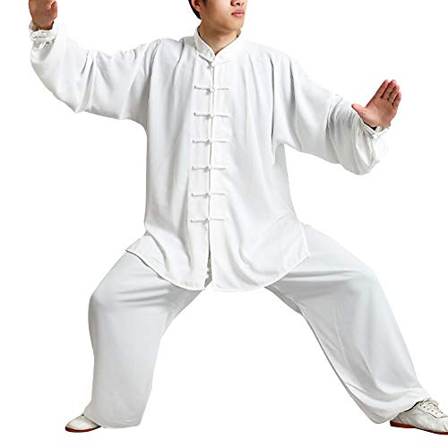 Yudesun Uniformen Kampfsport Baumwolle Chinoiserie - Herren Frauen Sets Traditionell Kleidung Shaolin Kung Fu Wing Chun Taekwondo Trainingskleidung Weiß S von Yudesun