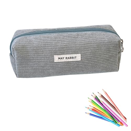 Federmäppchen Mädchen - Teenager Etui Schule,Schlamppermäppchen Cord,Studium Must Haves Stifte Mäppchen Aesthetic,Portable Federtasche Erwachsene,Pencil Case Aesthetic,Mäpchen für Schulsachen (Grau) Federmäppchen Mädchen - Teenager Etui Schule,Schlamppermäppchen Cord,Studium Must Haves Stifte Mäppchen Aesthetic,Portable Federtasche Erwachsene,Pencil Case Aesthetic,Mäpchen für Schulsachen (Grau) von YueJieSelected