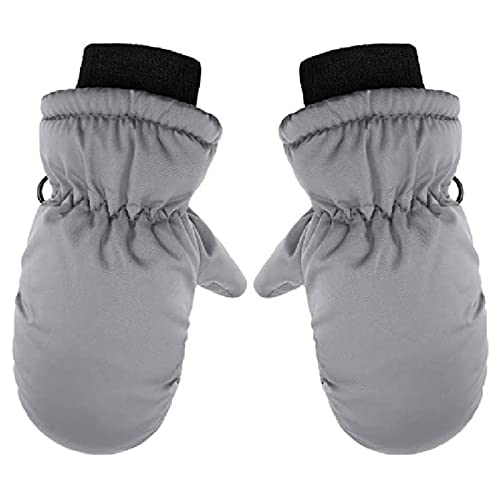 Winterhandschuhe für Kinder Handschuhe Warme Skihandschuhe wasserdichte und Winddichte Verdickt Winterzeit Handschuhe Geeignet für Jungen Mädchen Unisex Schneehandschuhe Outdoor Sport(Grey, One Size) von YueYue