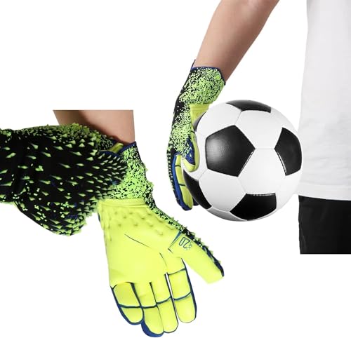 Yuehuamech Fußball Torwarthandschuhe - Atmungsaktive Erwachsene Fußball Torwarthandschuhe - Größe 8 mit starkem Griff und Fingerschutz, um Verletzungen zu verhindern Yuehuamech Fußball Torwarthandschuhe - Atmungsaktive Erwachsene Fußball Torwarthandschuhe - Größe 8 mit starkem Griff und Fingerschutz, um Verletzungen zu verhindern von Yuehuamech
