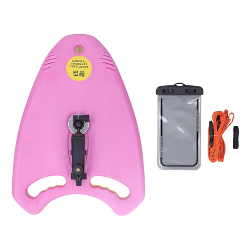 Schwimmbrett, Schwimmbrett mit Telefonhalter, Schwimmbrett, Schwimmbrett, Schwimmtrainingshilfe, Werkzeug für Panoramakameras, Action-Kameras (Pink) von Yuezhongoo