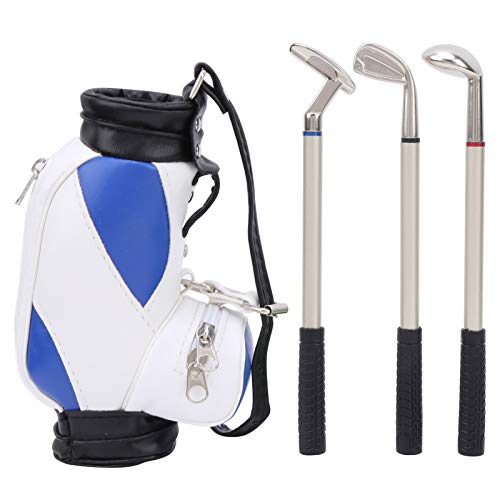 Yuezhongoo Mini-Golf-Stifthalter mit Stift für Schreibtisch-Dekoration, Golf-Geschenk für Golfer-Freunde-Fans (Blau Weiß) von Yuezhongoo