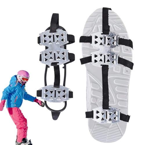 Eisgreifer für Schuhe und Stiefel, Eisspikes für Schuhe - Traktionsklampen Eisspikes,rutschfeste Schneegriffe, Eisschuh-Greifer, Schneespikes, Stiefelspikes, Eisstollen für Winterwandern und Klettern von Yugugomo