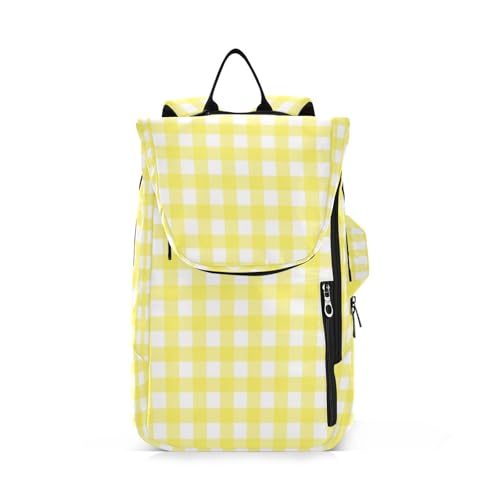 Tennis-/Badmintonschläger-Tasche, wasserdicht, Gingham-Gelb, Büffelkaro, 2 Schläger, gepolsterte Tasche für Männer und Frauen von Yuiboo