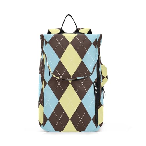 Tennisrucksack für Erwachsene niedlich robust Argyle kariert braun gelb Tennis Badminton Schläger Deckeltasche für Männer Frauen von Yuiboo