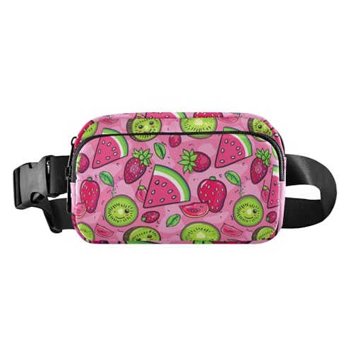 Trendige Hüfttasche, Bauchtasche, Unisex, Erwachsene, niedlich, pfirsichfarben, Wassermelonen, Kiwis, Erdbeeren, großes Fassungsvermögen, mit verstellbarem Gurt, für Reisen, Laufen, Wandern, Niedliche von Yuiboo