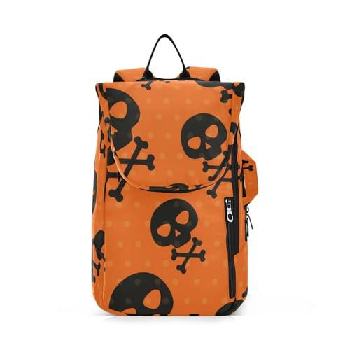 Yuiboo Tennis- und Badminton-Tasche, große Aufbewahrung, Happy Halloween, Totenköpfe, Orange, 3 Schläger, Badminton-Umhängetasche für Damen und Herren von Yuiboo