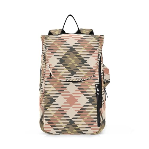 Yuiboo Tennisschläger-Ball-Rucksack, leicht, Büffelkaro, Schottland, Creme, Pfirsichbraun, 3 Schläger, Badminton-Tasche, Tasche für Männer und Frauen, Tennis, Sport von Yuiboo