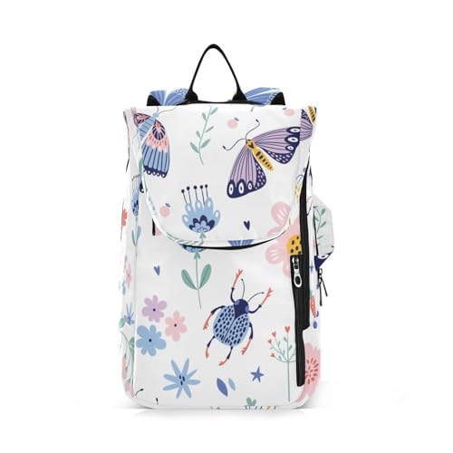 Yuiboo Tennisschläger-Balltasche, groß, stabil, blau, rustikal, Blumen, Schmetterling, Libelle, Sportzubehör, Rucksack für Männer und Frauen von Yuiboo