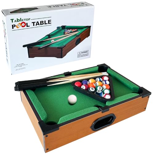 Mini Billiard Tisch,Mini Pool Billardtisch Pooltisch Spiel,Billardtisch Pooltisch Set mit 2 Queues, 16 Billardkugeln, Triangel zur Anordnung,Tragbarer Stressabbau-Tisch-Snooker-Spiel-Set (Style 1) Mini Billiard Tisch,Mini Pool Billardtisch Pooltisch Spiel,Billardtisch Pooltisch Set mit 2 Queues, 16 Billardkugeln, Triangel zur Anordnung,Tragbarer Stressabbau-Tisch-Snooker-Spiel-Set (Style 1) von YumSur