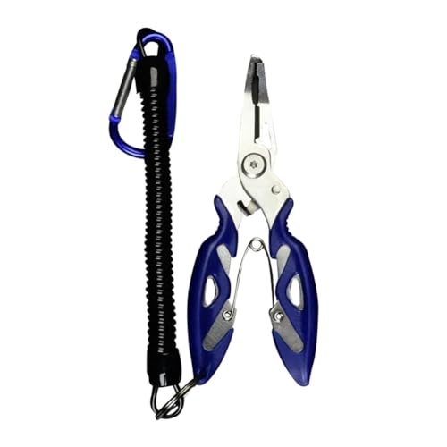 Yumin 1 Stück Fischlippenzange - Angelzange, Outdoor Angelwerkzeug, Eisangeln, Edelstahl-Angelausrüstung - Geschenke für Männer Blau von Yumin