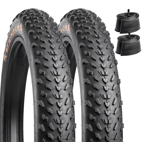 YUNSCM 26 Zoll Fat Bike Reifen 26 x 4,0 und 66 cm Fahrradschläuche Schrader-Ventil kompatibel mit 26 x 4,0 Mountainbike Fahrrad Fat Reifen und Schläuche (A-1188) von YunSCM