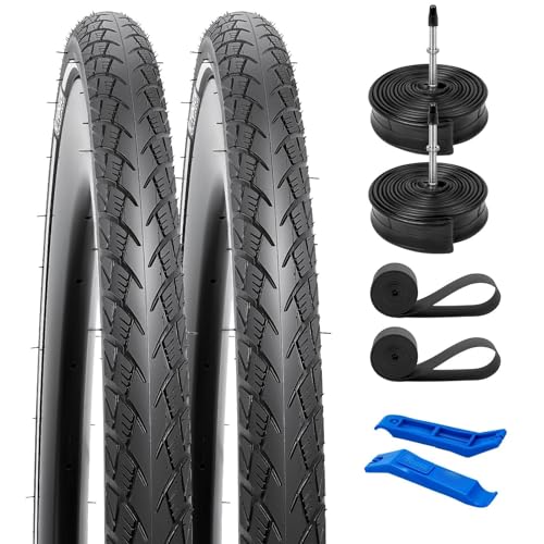 YunSCM 2-Pack 60TPI Nylon Pannensicher 28 Zoll Reifen 28x1.25 700x32C Mantel 32-622 und 2-Pack 700C Schlauch FV60mm Valve kompatibel 30-622 700x30C Fahrradreifen 700x32C Mit Reflektorstreifen YunSCM 2-Pack 60TPI Nylon Pannensicher 28 Zoll Reifen 28x1.25 700x32C Mantel 32-622 und 2-Pack 700C Schlauch FV60mm Valve kompatibel 30-622 700x30C Fahrradreifen 700x32C Mit Reflektorstreifen von YunSCM
