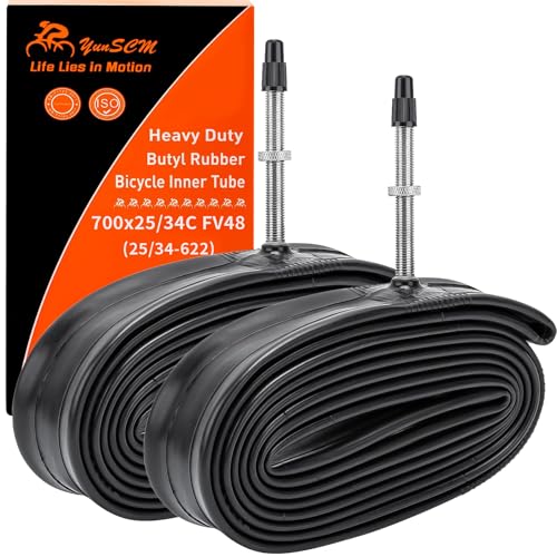 YunSCM 2PCS 25/34-622 Verdickung 28 Zoll Schlauch 700CX25/34C FV48mm Ventil Kompatibel 700C Fahrradschlauch/E-Fahrrad 28x1.00 28x1.10 28x1.25 28x1.35 700x25C 700x28C 700x30C 700x32C 700x34C YunSCM 2PCS 25/34-622 Verdickung 28 Zoll Schlauch 700CX25/34C FV48mm Ventil Kompatibel 700C Fahrradschlauch/E-Fahrrad 28x1.00 28x1.10 28x1.25 28x1.35 700x25C 700x28C 700x30C 700x32C 700x34C von YunSCM