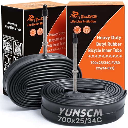 YunSCM 2PCS 25/34-622 Verdickung 28 Zoll Schlauch 700CX25/34C FV80mm Ventil Kompatibel 700C Fahrradschlauch/E-Fahrrad 28x1.00 28x1.10 28x1.25 28x1.35 700x25C 700x28C 700x30C 700x32C 700x34C YunSCM 2PCS 25/34-622 Verdickung 28 Zoll Schlauch 700CX25/34C FV80mm Ventil Kompatibel 700C Fahrradschlauch/E-Fahrrad 28x1.00 28x1.10 28x1.25 28x1.35 700x25C 700x28C 700x30C 700x32C 700x34C von YunSCM