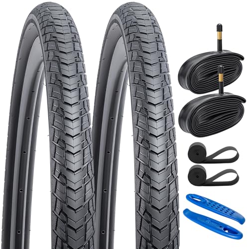 YunSCM 2Pcs Faltbar 28 Zoll Reifen 28x1.75 700x45C Mantel 47-622 und 2Pcs 700C Schlauch AV48mm kompatibel Rennräder, Citybikes 28x1.75 700x45C Fahrradreifen und schläuche YunSCM 2Pcs Faltbar 28 Zoll Reifen 28x1.75 700x45C Mantel 47-622 und 2Pcs 700C Schlauch AV48mm kompatibel Rennräder, Citybikes 28x1.75 700x45C Fahrradreifen und schläuche von YunSCM