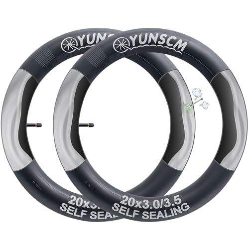 YunSCM 2er-Pack Selbstdichtend 20 Zoll Schlauch 20x3.0/3.50 ETRTO 75/90-406 AV32mm Valve，pannensicherer，Selbstreparierender，Kompatibel 20 Zoll Fahrradschlauch Verhindern und Reparieren von YunSCM