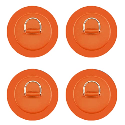 Yundxi 4X D-Ring Pad Patch Boot Deck Befestigung Ausrüstung Kit für PVC Aufblasbare Boot Schlauchboot Kajak Kanu Deck Beschlag SUP (Orange) von Yundxi