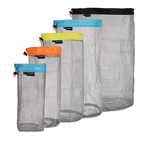 Yundxi Ultra Licht Mesh Zeug Sack Aufbewahrungstasche Packsack Stausack Set für Reise Camping Wassersport (Set of 5pcs) Yundxi Ultra Licht Mesh Zeug Sack Aufbewahrungstasche Packsack Stausack Set für Reise Camping Wassersport (Set of 5pcs) von Yundxi