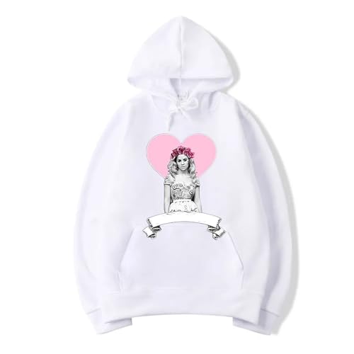 Hoodie Marina Diamandis Fashion Loose Casual Pullover, Langarm Damen Sweatshirt Klassisches Vintage Herren Jacke Bedrucktes Muster Top Hip Hop Sportbekleidung Running Fitness Sweatpants-white||XS von Yuogkk