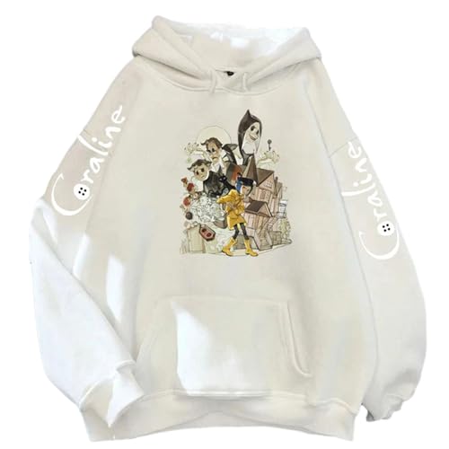Yuogkk Hoodie Coraline Unisex bedrucktes Muster Sweatshirt,Langarm große Tasche Pullover Vintage Jacke lose große Größe Warmer Pullover Rollenspiel Trendige Streetwear-Black||XXS Yuogkk Hoodie Coraline Unisex bedrucktes Muster Sweatshirt,Langarm große Tasche Pullover Vintage Jacke lose große Größe Warmer Pullover Rollenspiel Trendige Streetwear-Black||XXS von Yuogkk