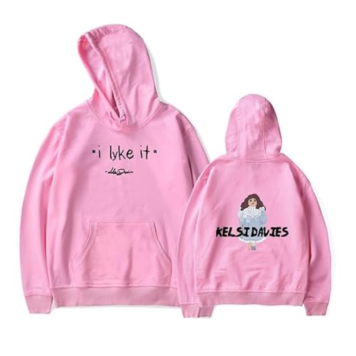 Yuogkk Hoodie Kelsi Davies Herren und Damen Langarm Sweatshirt, Mode Retro Rundhalsausschnitt Pullover Gedrucktes Muster Lässiger Pullover Running Fitness Jacke-White||XXS von Yuogkk