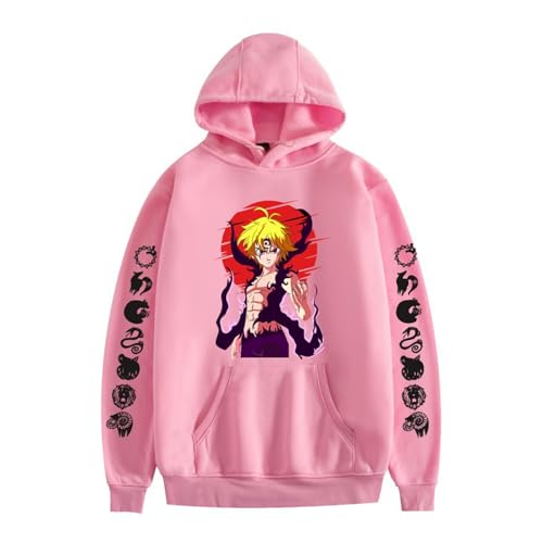 Yuogkk Hoodie Seven Deadly Sins Männer und Frauen Langarm-Pullover Top, Lose Casual Classic Crew Neck Sweatshirt Mode gedruckt Muster Street Style Kleidung-Black||XXS von Yuogkk