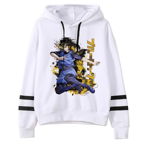 Yuogkk Kapuzenpulli Blue Lock Rollenspiel Sweatshirt, lockerer Freizeitpullover mit Taschen Langarm Strickjacke Cartoon Muster Jacke Fun Printed Polo Shirt Herren und Damen Sport Tops-Blue||XXS von Yuogkk