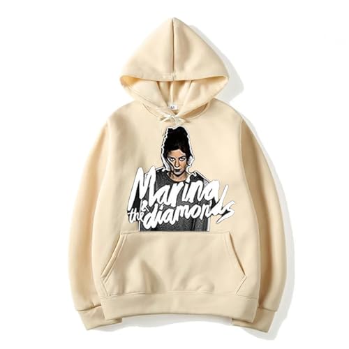 Yuogkk Kapuzenpulli Marina Diamandis Herren und Damen bedruckter Pullover, Langarm Tasche warmes Sweatshirt Mode lose Plus Size Jacke Baumwolle Jacke Cool Street Top Hip Hop Sportbekleidung-Khaki||M von Yuogkk