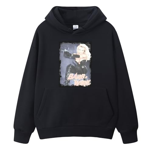 Yuogkk Kapuzenpulli Pamela Anderson Herren Damen Langarm Pullover Sweatshirt, Klassisches Retro bedrucktes Sweatshirt 90er Jahre bedrucktes Muster Jacke Herbst Winter Warmer Pullover-Black||XXS von Yuogkk