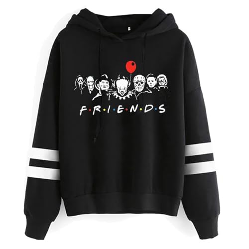 Yuogkk Kapuzenpulli Stephen King Männer und Frauen Sweatshirt Shirt, Klassische Film Sweatshirt Horror große Tasche Pullover Spaß gedruckt Muster Jacke warm Pullover Mode lässig Jacke-Black||XS von Yuogkk