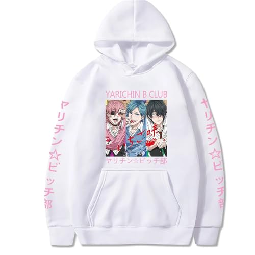 Yuogkk Kapuzenpulli Yarichin Bitch Club Running Sweatshirt Strapazierfähiger Pullover Langarm-Sweatshirt Lose Bequemer Warmer Kapuzenpulli mit Tasche Jacke-White||XXS von Yuogkk