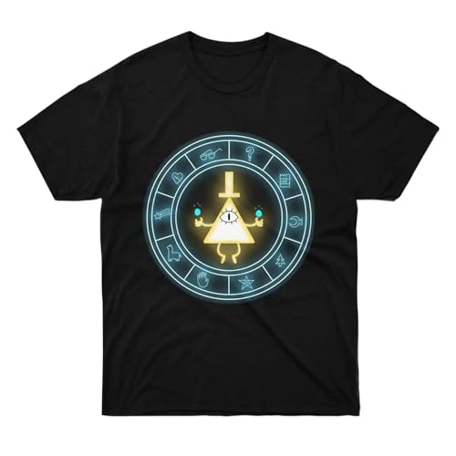 Yuogkk T-Shirt Bill Cipher Cartoon Druck Rundhalsausschnitt Sweatshirt, lustiges Muster Shirt Unisex Baumwolle kurzärmlig Mode lässig Top klassisch Retro-Sportbekleidung-Purple||XS von Yuogkk