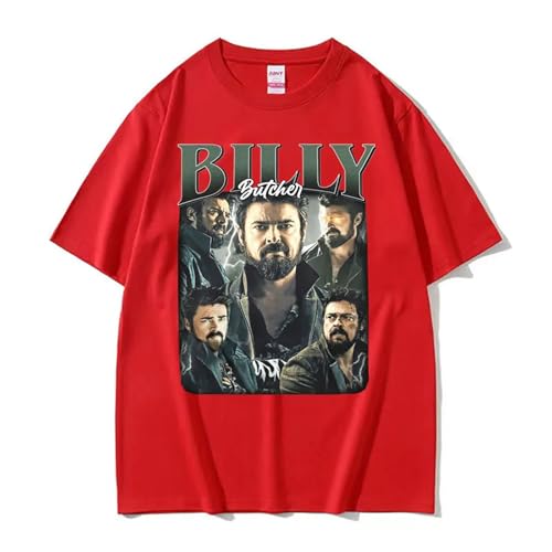 Yuogkk T-Shirt Billy Butcher Männer und Frauen Spaß gedruckt Sweatshirt, Baumwolle Rundhalsausschnitt Shirt Mode lose Weste Horror Thriller Film Kurze Ärmel Klassische Dokken Top-Black||XS von Yuogkk