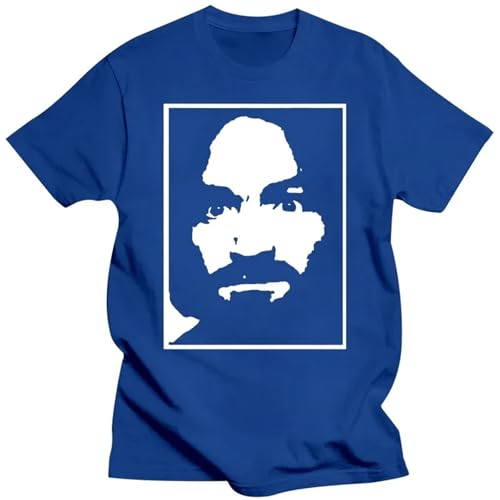 Yuogkk T-Shirt Charles Manson Unisex Kurze Ärmel, Retro-Mode Rundhalsausschnitt Sweatshirt klassisches Shirt im Freien Laufen Sportbekleidung gedruckt Muster Tops-Grey||XXS von Yuogkk