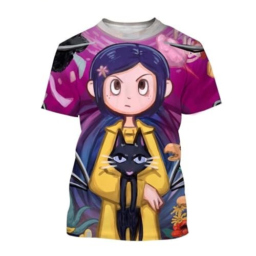 Yuogkk T-Shirt Coraline Unisex Retro Rundhalsausschnitt Sweatshirt, Baumwolle Fun Print Muster Shirt Terror 3D Cartoon Kurzarm Rollenspiel Sportbekleidung Trendy Streetwear-Black||XXS Yuogkk T-Shirt Coraline Unisex Retro Rundhalsausschnitt Sweatshirt, Baumwolle Fun Print Muster Shirt Terror 3D Cartoon Kurzarm Rollenspiel Sportbekleidung Trendy Streetwear-Black||XXS von Yuogkk