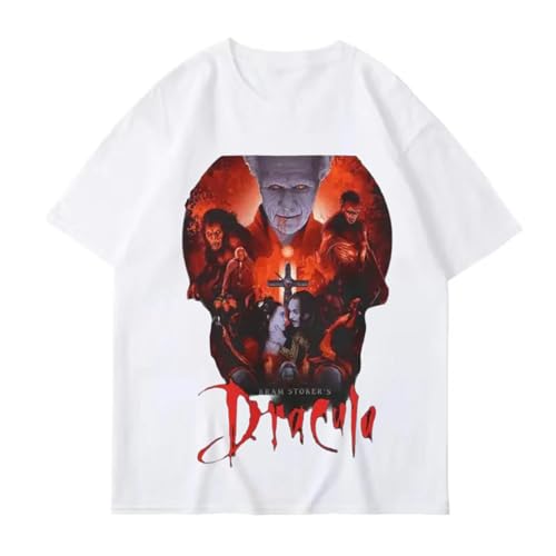 Yuogkk T-Shirt Gary Oldman Vintage Print Short Sleeve Retro 90s Bram Stoker'S Dracula Sweatshirt Unisex Tank Casual Plus Size Top Role Play Couple's-Black||XXS von Yuogkk