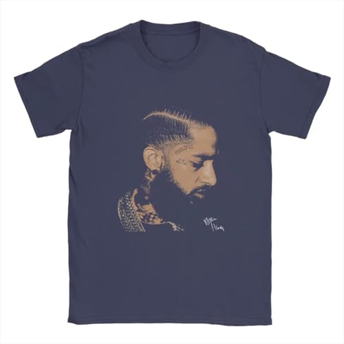 Yuogkk T-Shirt Nipsey Hussle Baumwolle Rundhalsausschnitt Sweatshirt, Retro Harajuku Kurzarm Fashion Casual Top Classic Fun Pattern Shirt Hip Hop Streetwear-Black||XS von Yuogkk