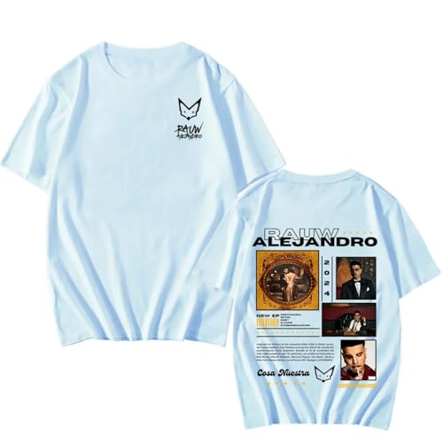 Yuogkk T Shirt Rauw Singer Alejandro Cartoon Doppelseitiger Druck Kurze Ärmel, Herren Und Damenmode Hip-Hop Retro Baumwoll Sweatshirt XS~3XL-Black||XS von Yuogkk