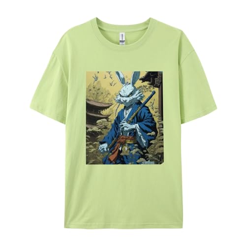 Yuogkk T-Shirt Usagi Yojimbo Mode locker atmungsaktiv Sweatshirt, klassischer Rundhalsausschnitt gedruckt Muster Kurze Ärmel Männer und Frauen Rollenspiel Tops Fitness-Sportbekleidung-Black||XS von Yuogkk