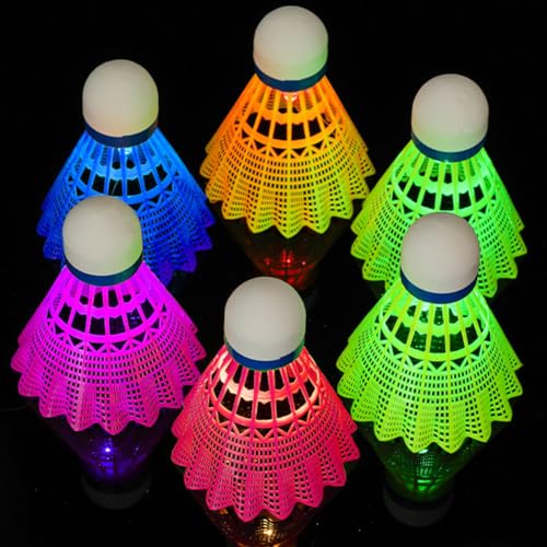 Yuragim Led Badminton Bälle, Federball Leuchtend 6er Set Led Nylon Sport Badminton, Federbälle Led, Led Badminton Set Kinder, Badminton Federbälle für Nacht, Indoor und Outdoor Sportaktivitäten Yuragim Led Badminton Bälle, Federball Leuchtend 6er Set Led Nylon Sport Badminton, Federbälle Led, Led Badminton Set Kinder, Badminton Federbälle für Nacht, Indoor und Outdoor Sportaktivitäten von Yuragim