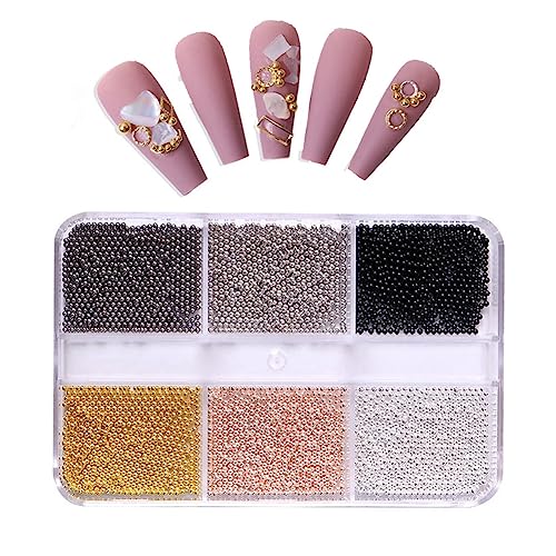 Yurosiay 1 Boxen Mikroperlen Nailart 6 Grids 3D Mini Nagel Perlen Mehrfarbig Mikro Kaviar Perlen Nägel Bunt Nagel Kaviar Mini Nail Art Kugeln Nail Art Metallperlen DIY Nägel Zubehör 1mm Yurosiay 1 Boxen Mikroperlen Nailart 6 Grids 3D Mini Nagel Perlen Mehrfarbig Mikro Kaviar Perlen Nägel Bunt Nagel Kaviar Mini Nail Art Kugeln Nail Art Metallperlen DIY Nägel Zubehör 1mm von Yurosiay