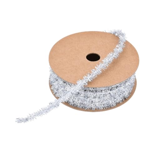 Yurosiay 10Yard×8mm Weihnachten Lametta Band Mini Lametta Girlande Bunte Glitzer Metallisch Lametta Weihnachten Dekoband Geschenkband Glänzend Dünnes Lametta Weihnachtsbaum Band für Party Silber Yurosiay 10Yard×8mm Weihnachten Lametta Band Mini Lametta Girlande Bunte Glitzer Metallisch Lametta Weihnachten Dekoband Geschenkband Glänzend Dünnes Lametta Weihnachtsbaum Band für Party Silber von Yurosiay