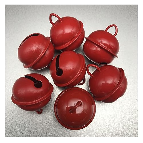 Yurosiay 50 Stück 22mm Glöckchen Schellen Bunt Glöckchen Klein Metallglöckchen Bastelglocken Bonbonfarbige Glöckchen zum Basteln DIY Glöckchen für Handwerk Festival Dekor Hundehalsband Rot von Yurosiay