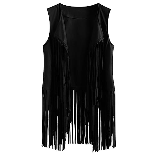 Yurosiay Damen Faux Wildleder Weste Mit Fransen Ethnischen Stil Cardigan Fransen Damen Fransenweste Cowboy Vintage Ärmellose Weste Fransen Lang Biker Weste Strickjacke Fransen Schwarz S Yurosiay Damen Faux Wildleder Weste Mit Fransen Ethnischen Stil Cardigan Fransen Damen Fransenweste Cowboy Vintage Ärmellose Weste Fransen Lang Biker Weste Strickjacke Fransen Schwarz S von Yurosiay